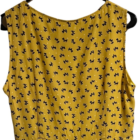 L.A Soul Yellow Scottie Dog Print Dress. Women’s Fit Flare Cocktail. - Picture 2 of 8